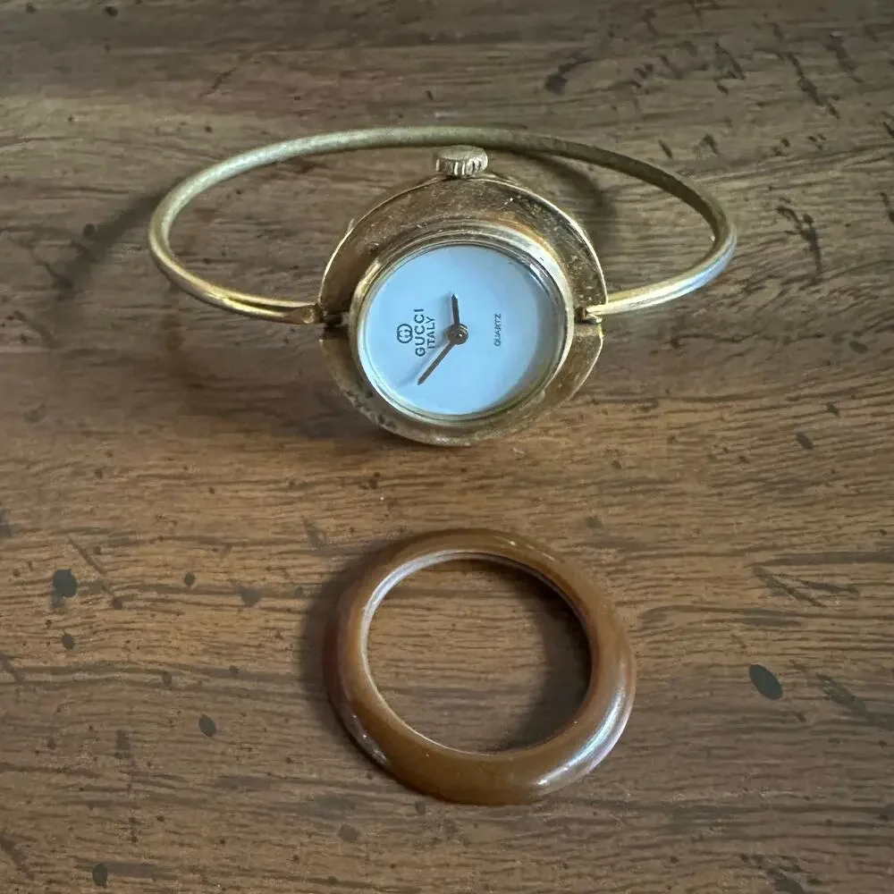 Vintage Gucci Interchangeable Bezel Bangle Watch